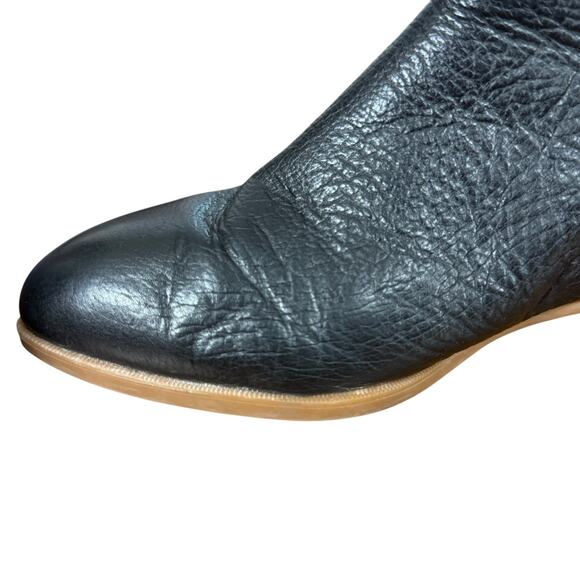 Nine West Nesrin Black Pebble Leather Ankle Boots Booties Chelsea Shoes sz 9 M - Picture 5 of 16